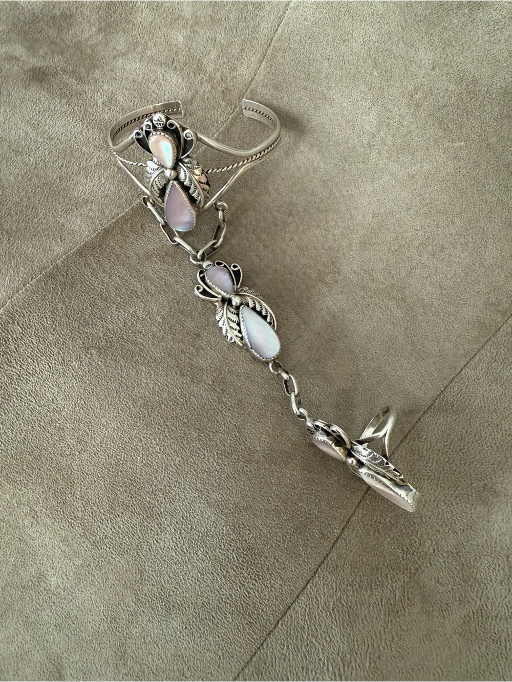 HBZ cuff and ring Mother of Pearl- ELAGANT - Picture 4 of 5